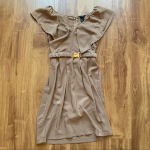 💙Neutral Silky Belted Fluttery H&M Dress Size 6